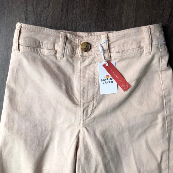 Marine Layer Pants Women’s 2 Peach Whip Pink NWT Bridget Wide Leg Crop Preppy - Picture 3 of 11